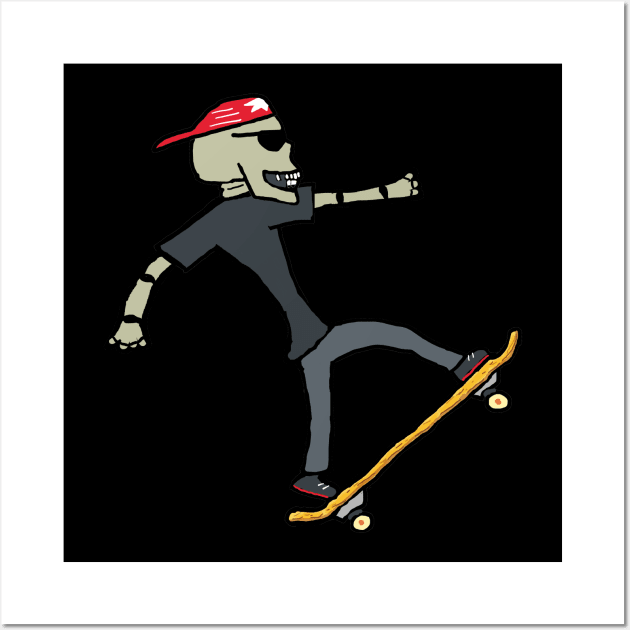 Skateboarding Skeleton Wall Art by Mark Ewbie